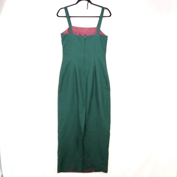 Vintage Alex Evenings Classic Dress Sleeveless Maxi Size 10 Green Polyester - Picture 2 of 15